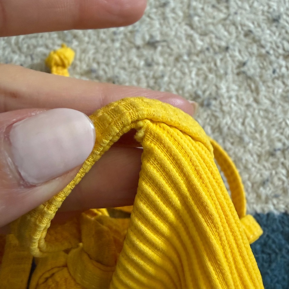 Beach Riot Yellow Ribbed Triangle Bikini Set - Picture 6 of 6